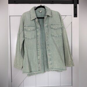 Women's Green Denim Jacket